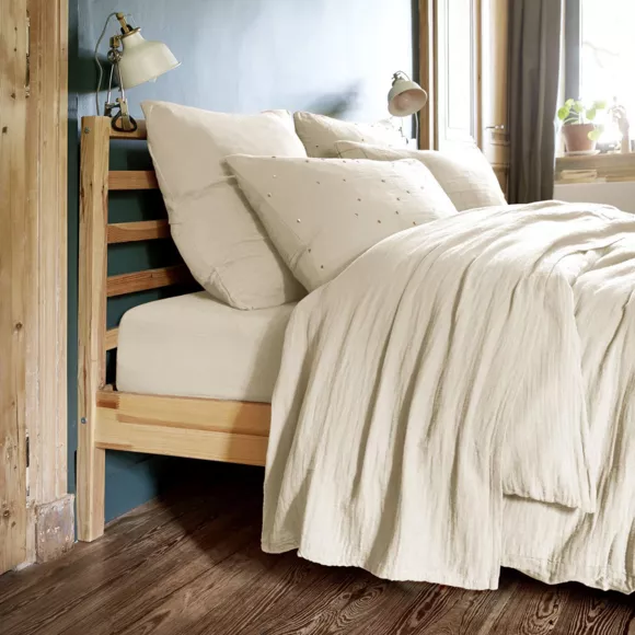 Eminza Drap Plat Gaze De Coton (240 X 300 Cm) Gaïa Beige Pampa