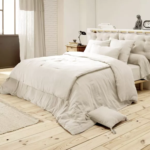 Eminza Drap Plat Gaze De Coton (240 X 300 Cm) Gaïa Beige Pampa