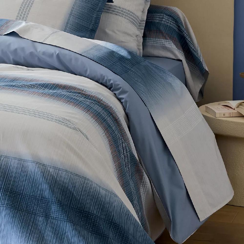 eminza Drap plat percale de coton (240 x 310 cm) Esteban Bleu
