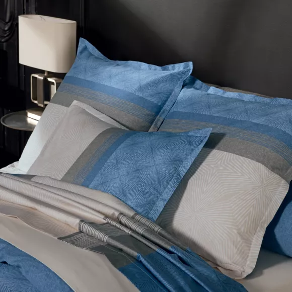 Eminza Drap Plat Satin De Coton (240 X 310 Cm) Tiago Bleu