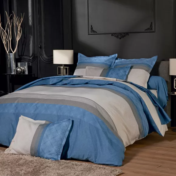 Eminza Drap Plat Satin De Coton (280 X 325 Cm) Tiago Bleu