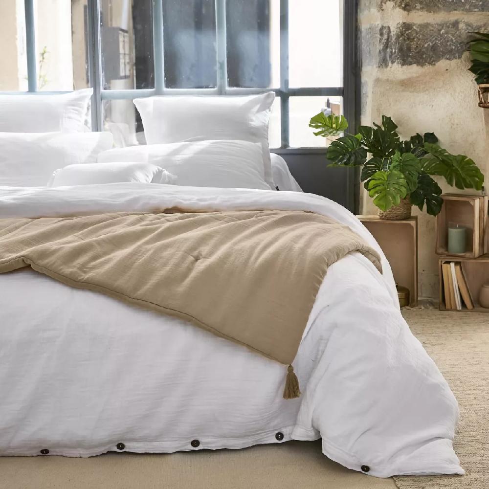 eminza Edredon gaze de coton (150 x 150 cm) Gaïa Ficelle
