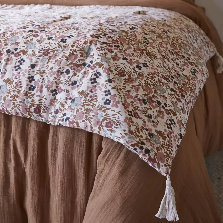 Eminza Edredon Gaze De Coton (90 X 200 Cm) Constance Beige Pampa