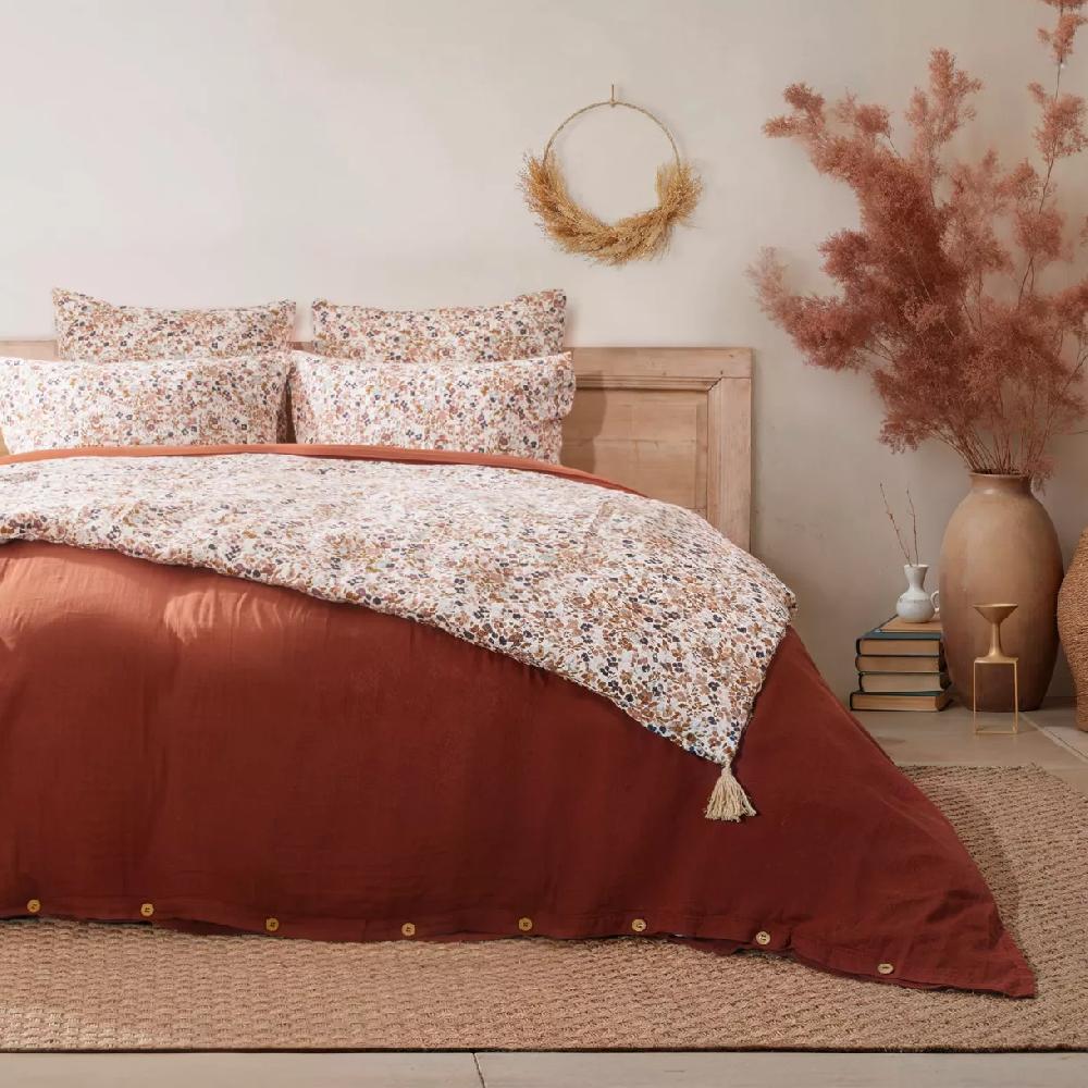 eminza Edredon gaze de coton (90 x 200 cm) Constance Beige pampa