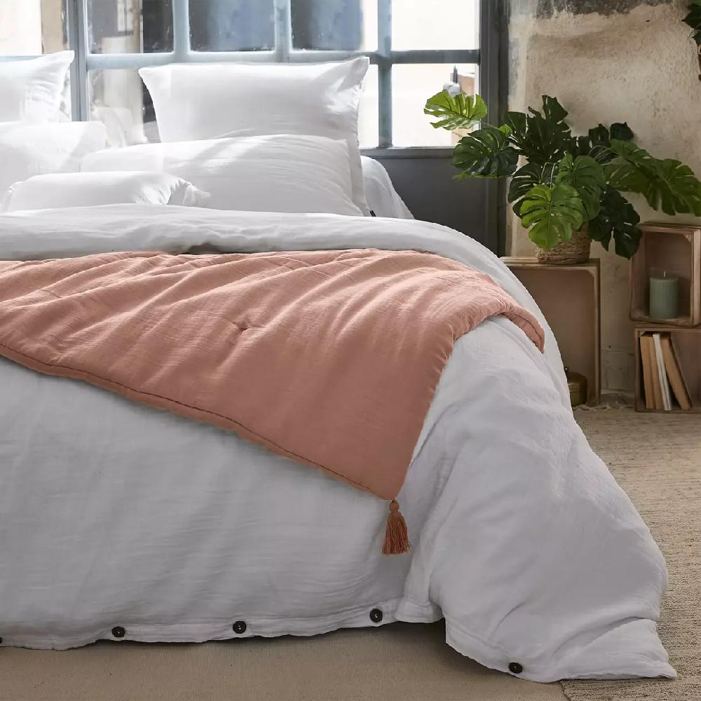 eminza Edredon gaze de coton (90 x 200 cm) Gaïa rose pêche