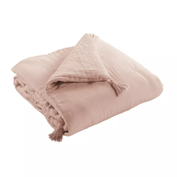 Eminza Edredon Gaze De Coton (90 X 200 Cm) Gaïa Rose Poudré