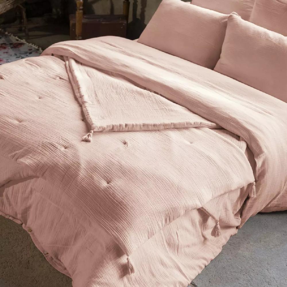 eminza Edredon gaze de coton (90 x 200 cm) Gaïa Rose poudré