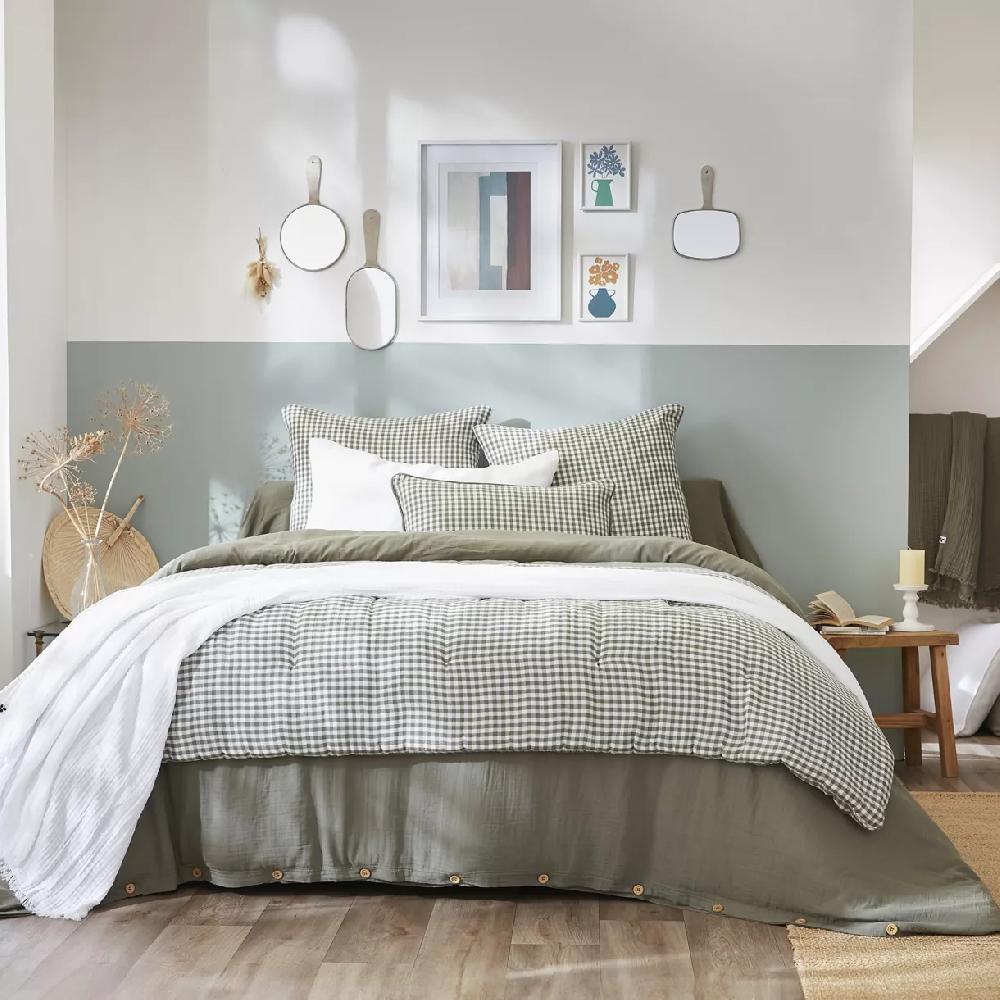 eminza Edredon gaze de coton (90 x 200 cm) Vickie Vert romarin eminza Edredon gaze de coton (90 x 200 cm) Vickie Vert romarin