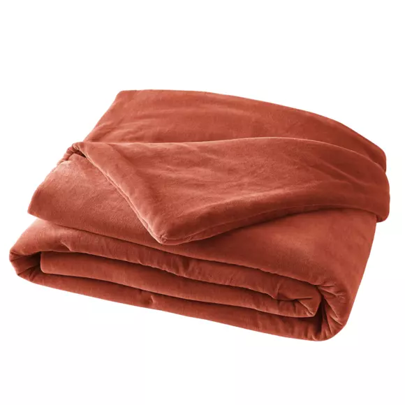 Eminza Edredon Velours De Coton (90 X 200 Cm) César Terracotta