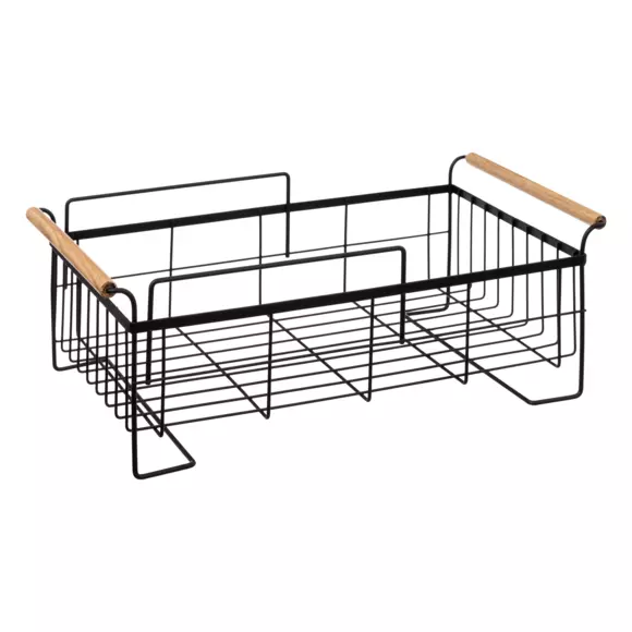 Eminza Egouttoir De Cuisine En Métal 2 Niveaux (48 X 28 Cm) Blackwood Noir