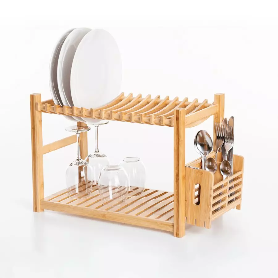 eminza Egouttoir en bambou 2 niveaux (53 x 24 cm) Siao Naturel