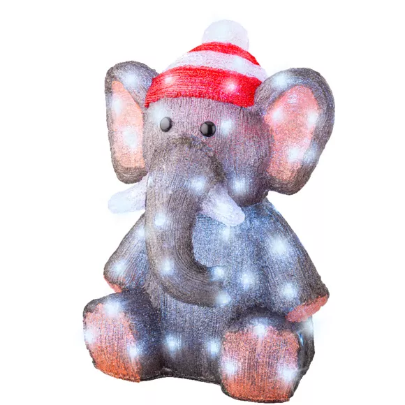 Eminza Éléphant Lumineux 70 LED (H46 Cm) Lulu Blanc Froid