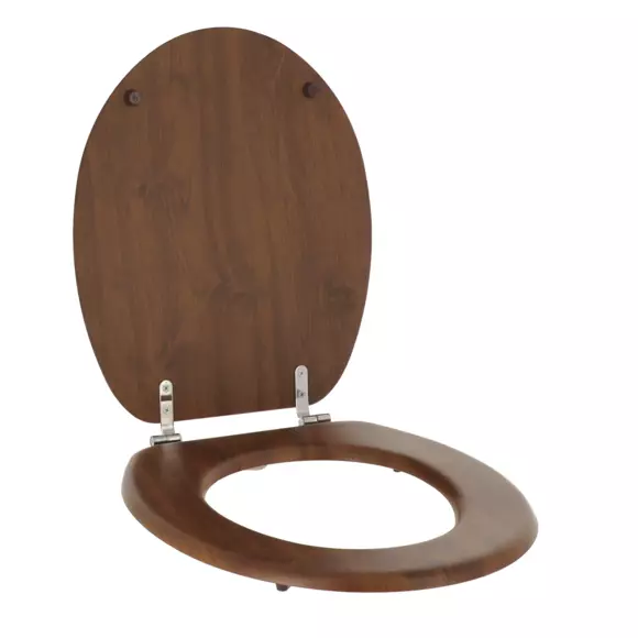 Eminza Abattant WC 18 Pouces Imitation Bois Marron
