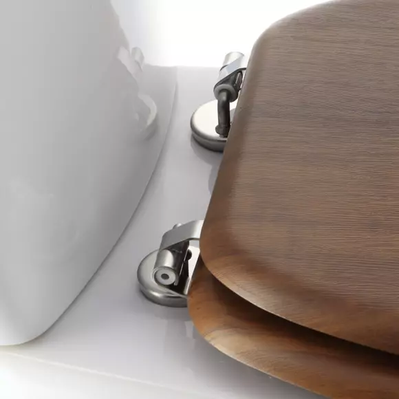 Eminza Abattant WC 18 Pouces Imitation Bois Marron