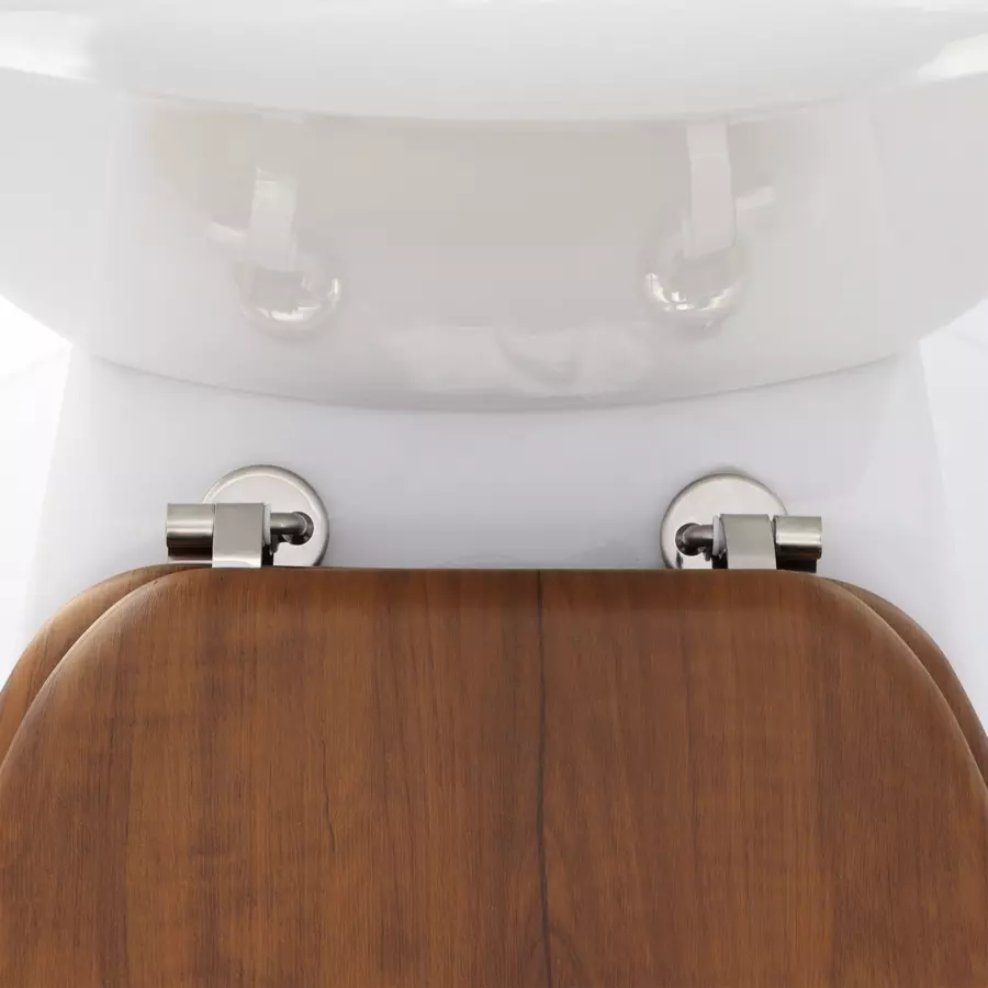 Eminza Abattant WC 18 Pouces Imitation Bois Marron