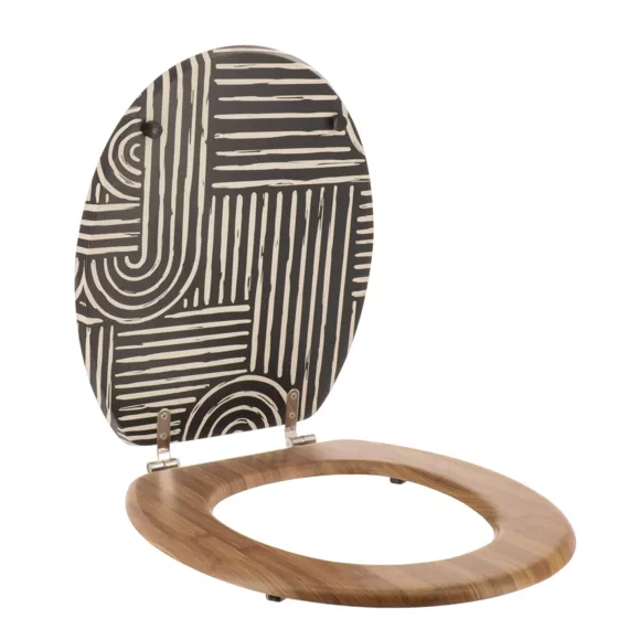 Eminza Abattant WC 18 Pouces MDF Ethnic Vibes Noir