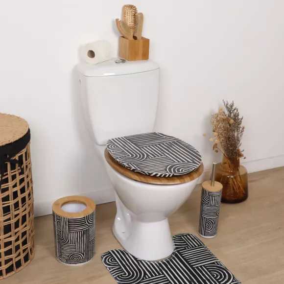 Eminza Abattant WC 18 Pouces MDF Ethnic Vibes Noir