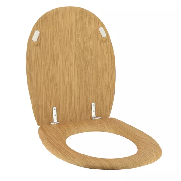 Eminza Abattant WC 18 Pouces MDF Façon Chêne Beige