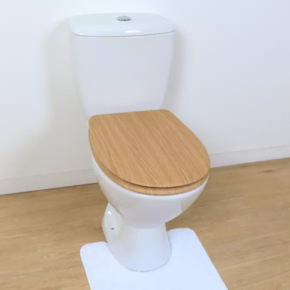 Eminza Abattant WC 18 Pouces MDF Façon Chêne Beige