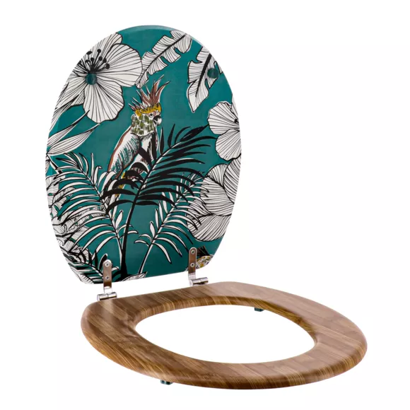 Eminza Abattant WC 18 Pouces MDF Jungle Fever Bleu