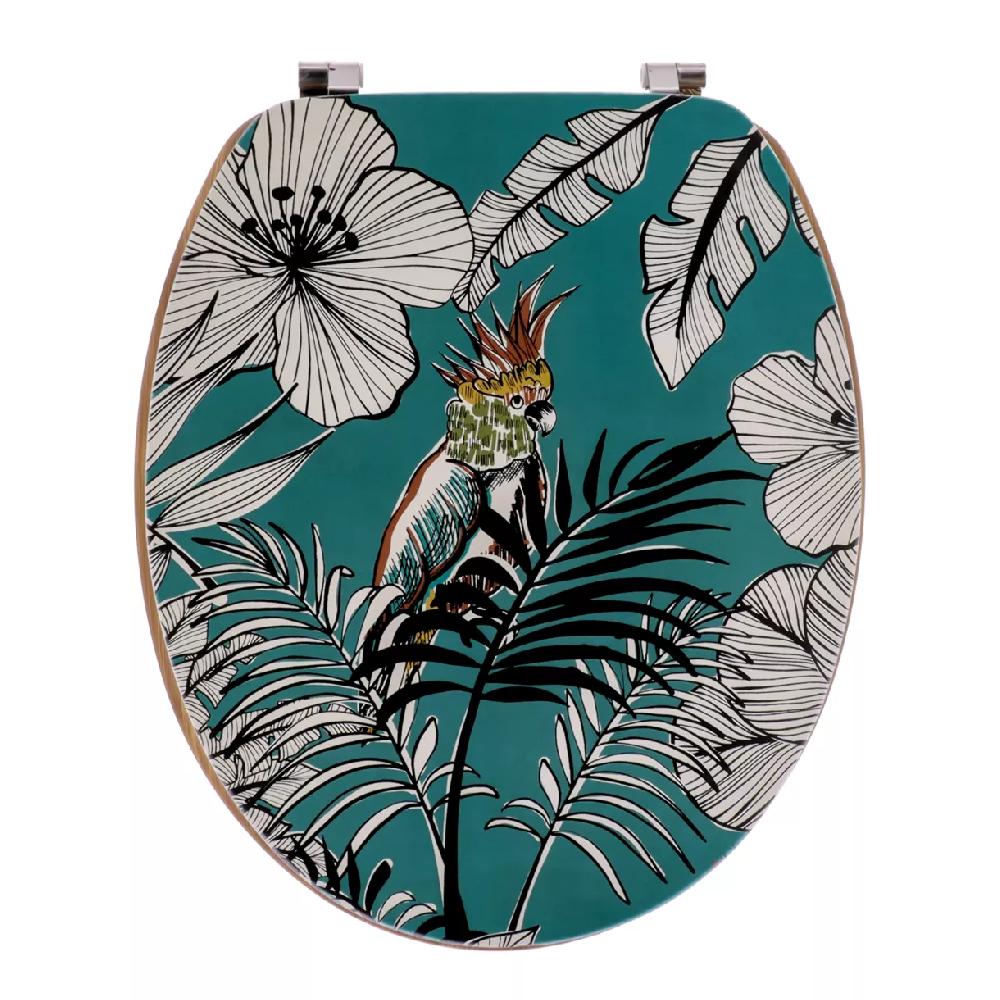 eminza Abattant WC 18 pouces MDF Jungle Fever Bleu