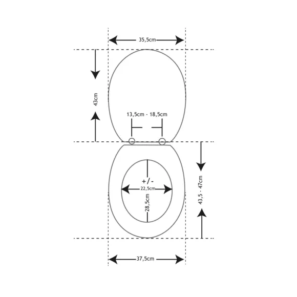 Eminza Abattant WC 18 Pouces MDF Oasis Multicolore
