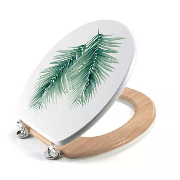 Eminza Abattant WC Bois (37 X 46 Cm) Havane Vert