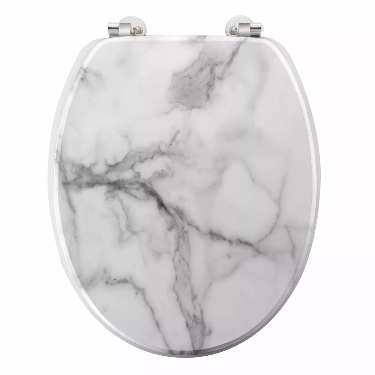 eminza Abattant WC bois (37 x 46 cm) Marbre Gris
