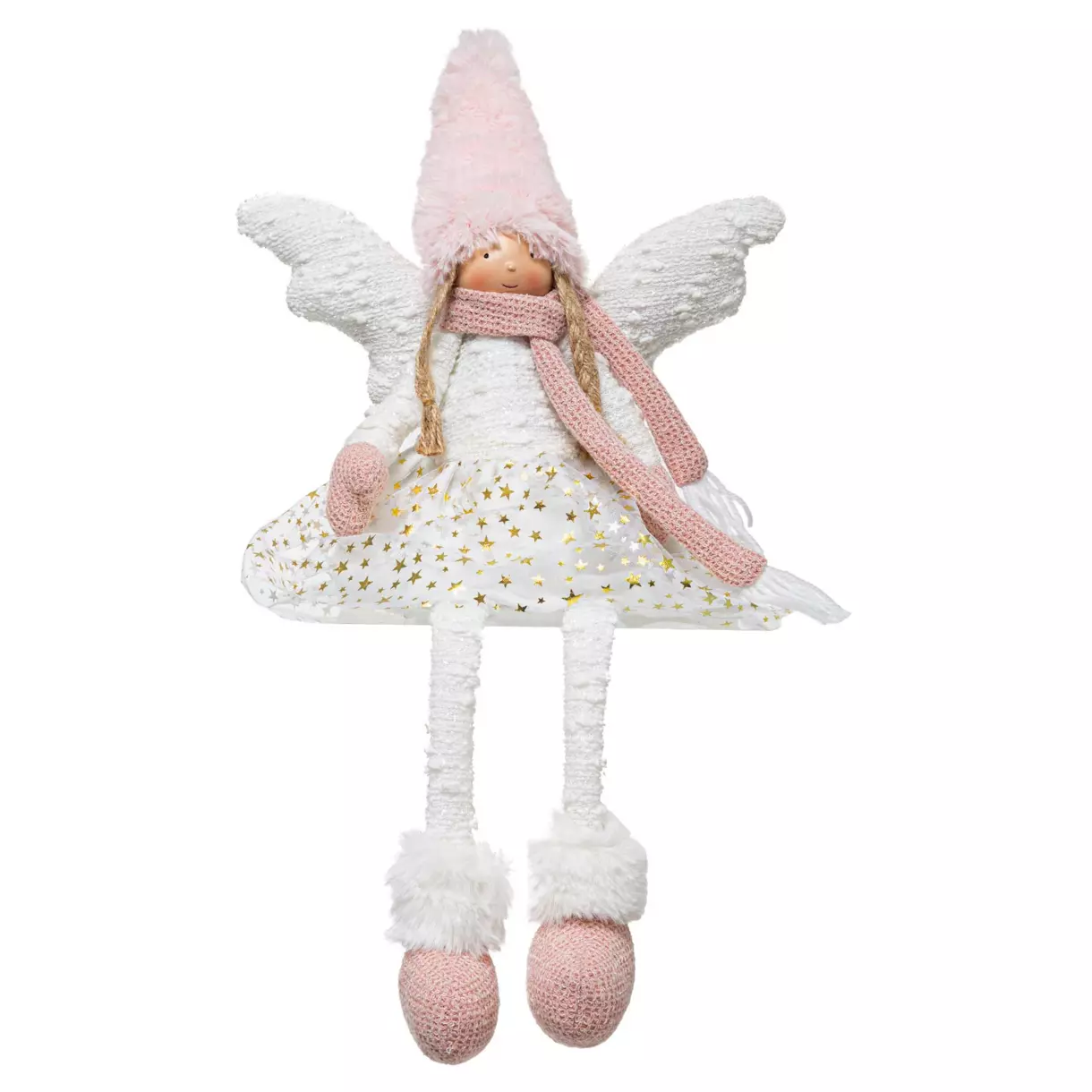eminza Ange de Noël déco (H56 cm) Poupée étoilée