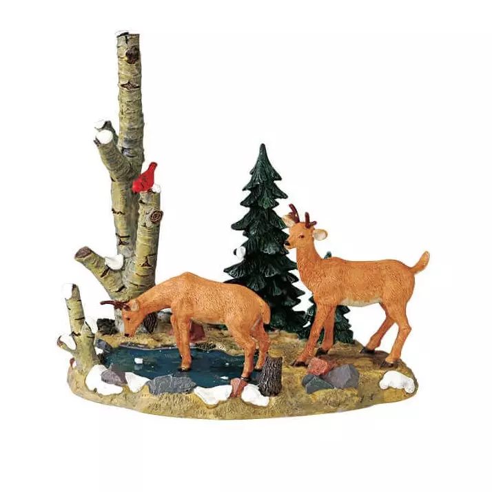 eminza Animaux Lemax Cerf au bord de l'eau