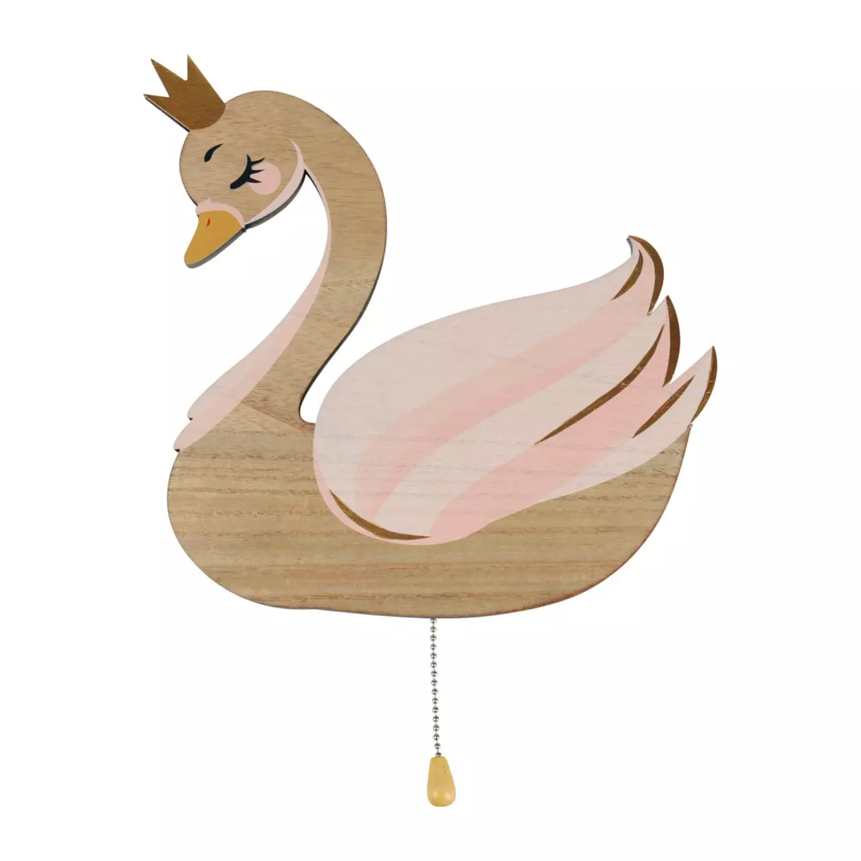 eminza Applique murale bois Cygne Rose