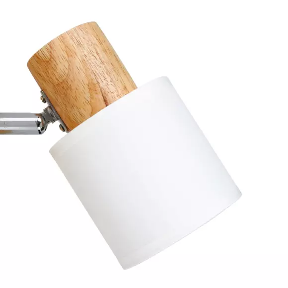 Eminza Applique Murale Bois (H14 5 Cm) Tissu Blanche