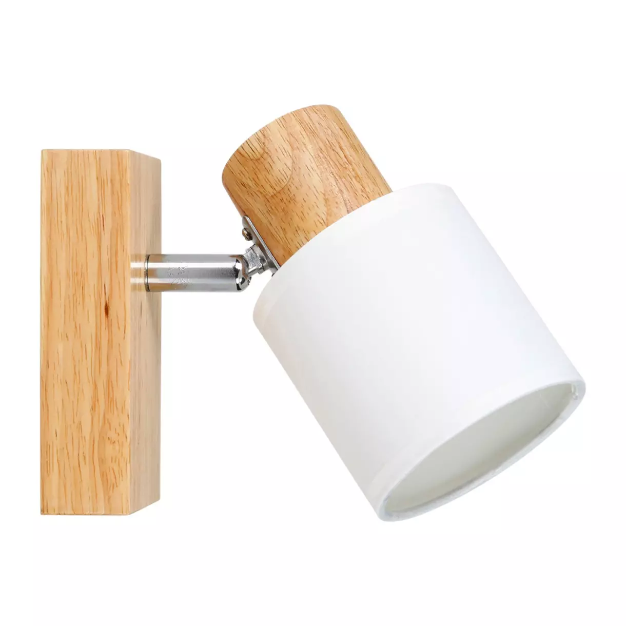 eminza Applique murale bois (H14 5 cm) Tissu Blanche