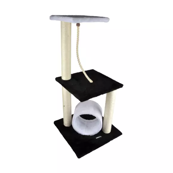 Eminza Arbre à Chat Avec Jouet Et Tunnel Noir