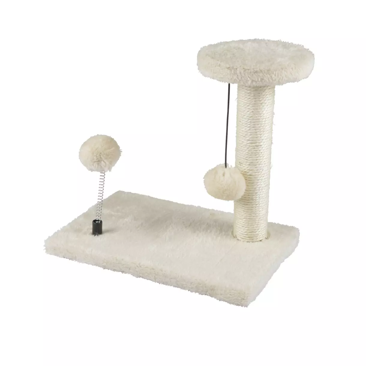 eminza Arbre à chaton avec jouets Ecru