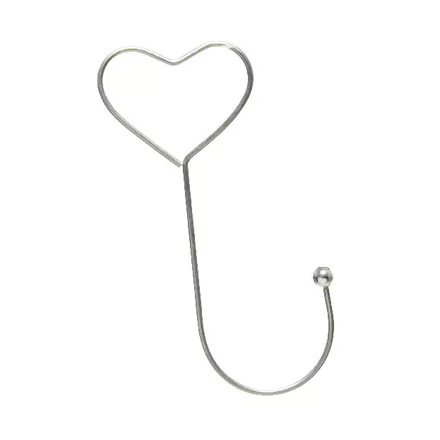 eminza Attache-boule en lot de 12 Coeur Argent