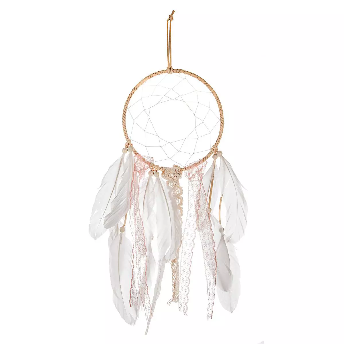 eminza Attrape-rêves mural (L60 cm) Dentelle Blanc