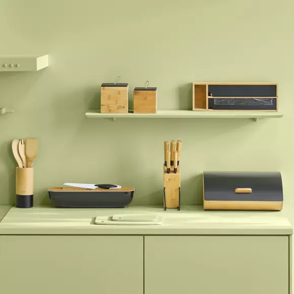 Eminza Bloc De 5 Couteaux Bambou Naturel