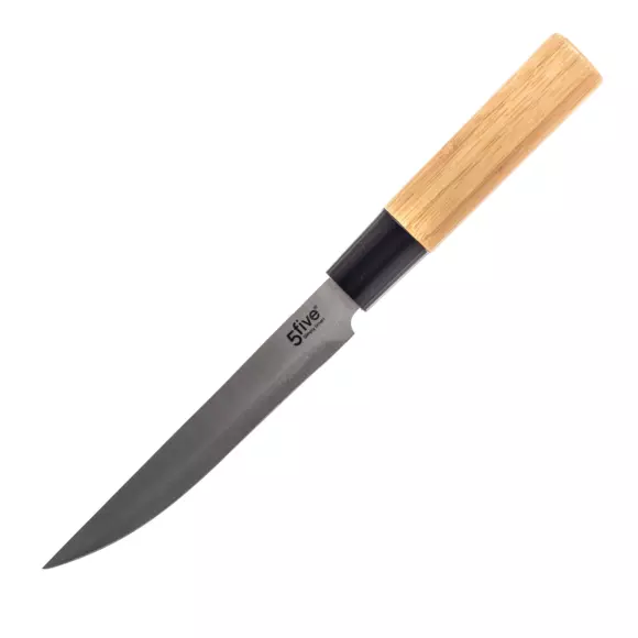 Eminza Bloc De 5 Couteaux Bambou Naturel