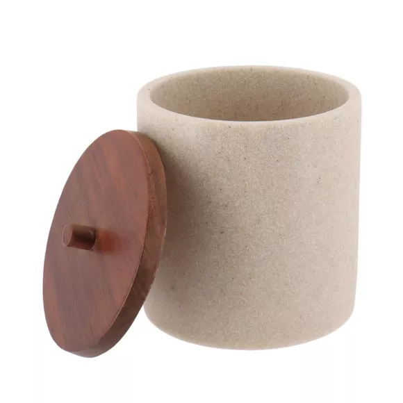 Eminza Boite à Coton Bois Acacia Naturel