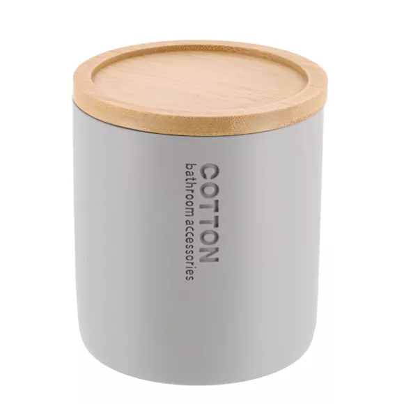 Eminza Boite à Coton Purebamboo Gris Clair