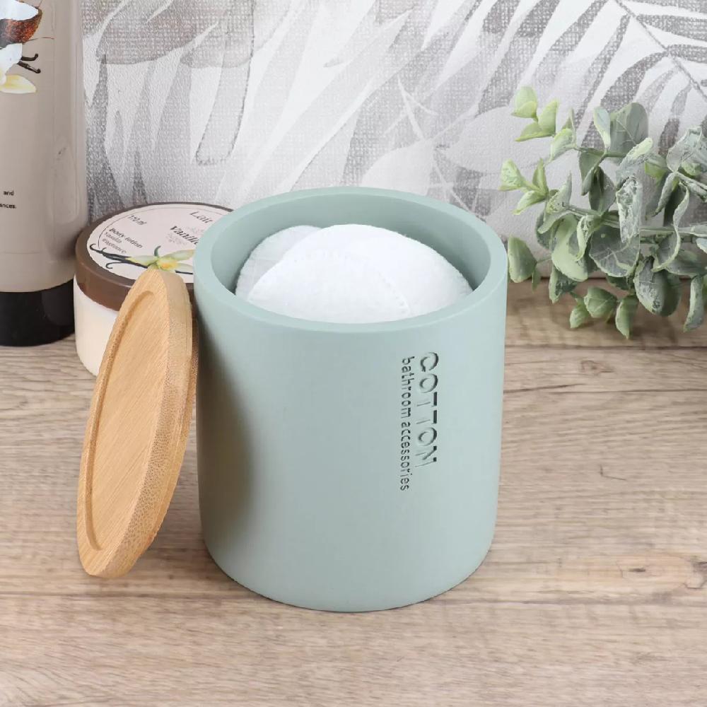eminza Boite à coton Purebamboo Vert eucalyptus