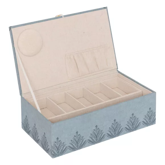 Eminza Boite à Couture Bois (30 X 10 Cm) Wild Bleue