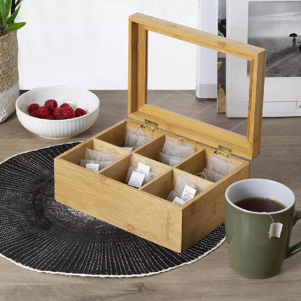 eminza Boîte à thé bambou (22 x 15 cm) Siao Naturel