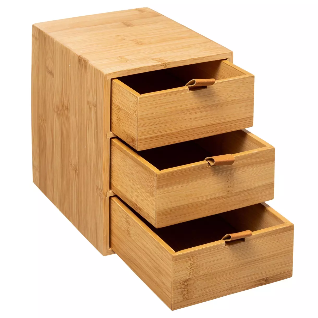 eminza Boite bambou 3 tiroirs (H25 cm) Sury Naturel