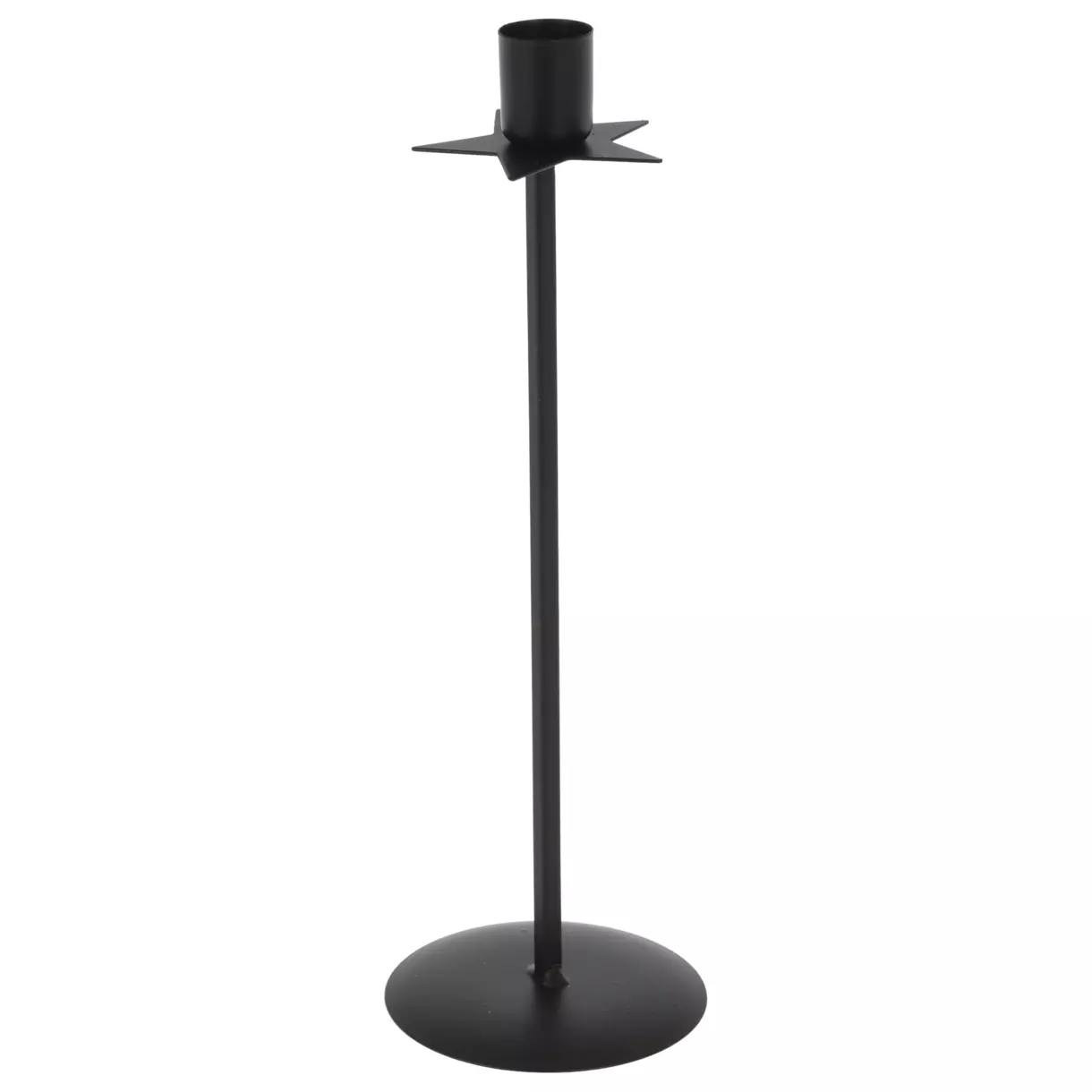 eminza Bougeoir en métal (H28 cm) Star Noir