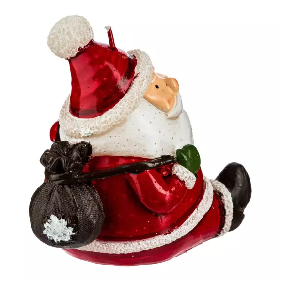 Eminza Bougie Père Noël Assis (H9 Cm) Rouge