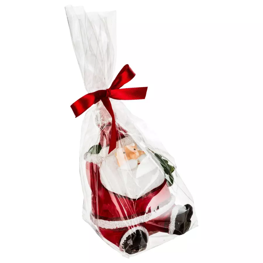 Eminza Bougie Père Noël Assis (H9 Cm) Rouge