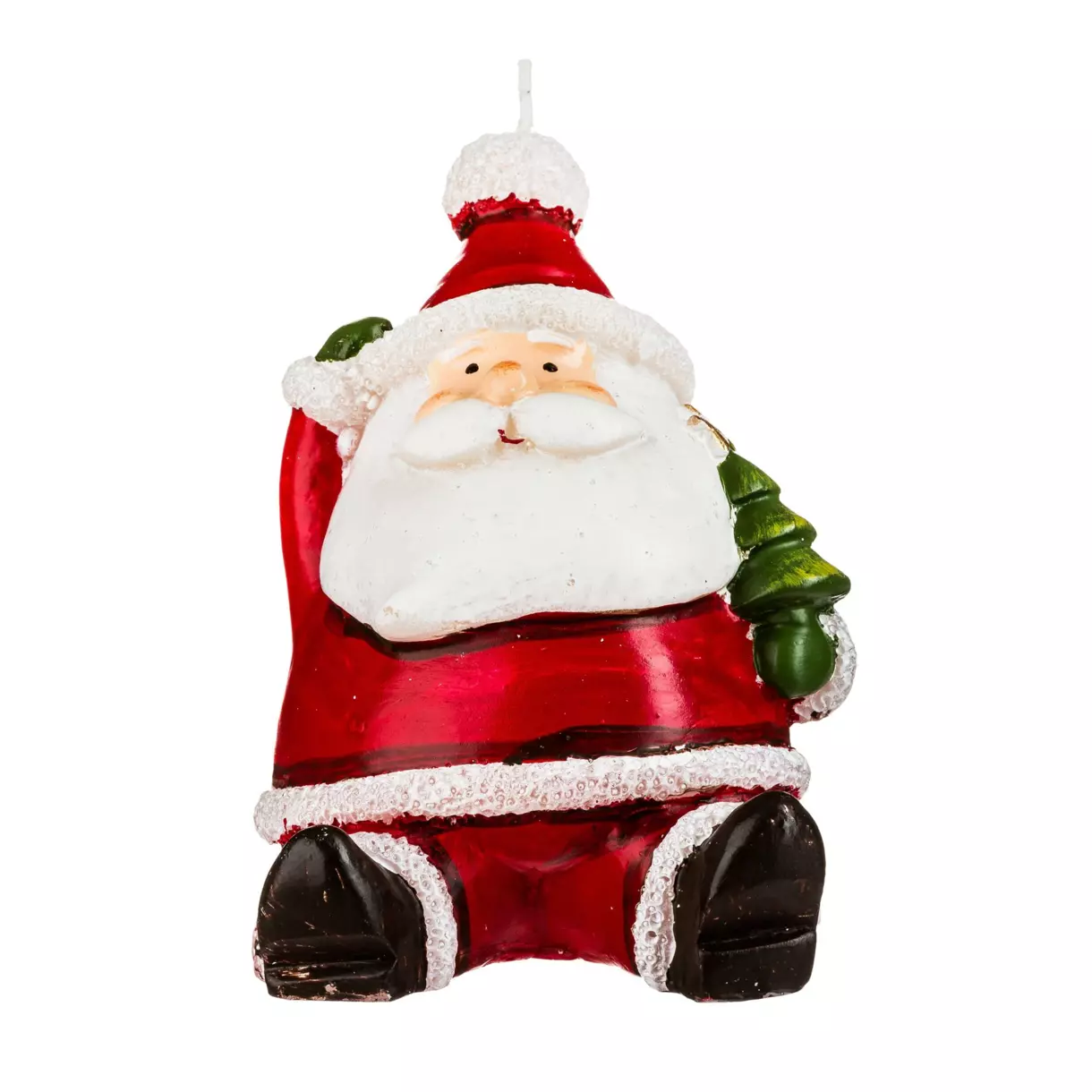 eminza Bougie Père Noël assis (H9 cm) Rouge