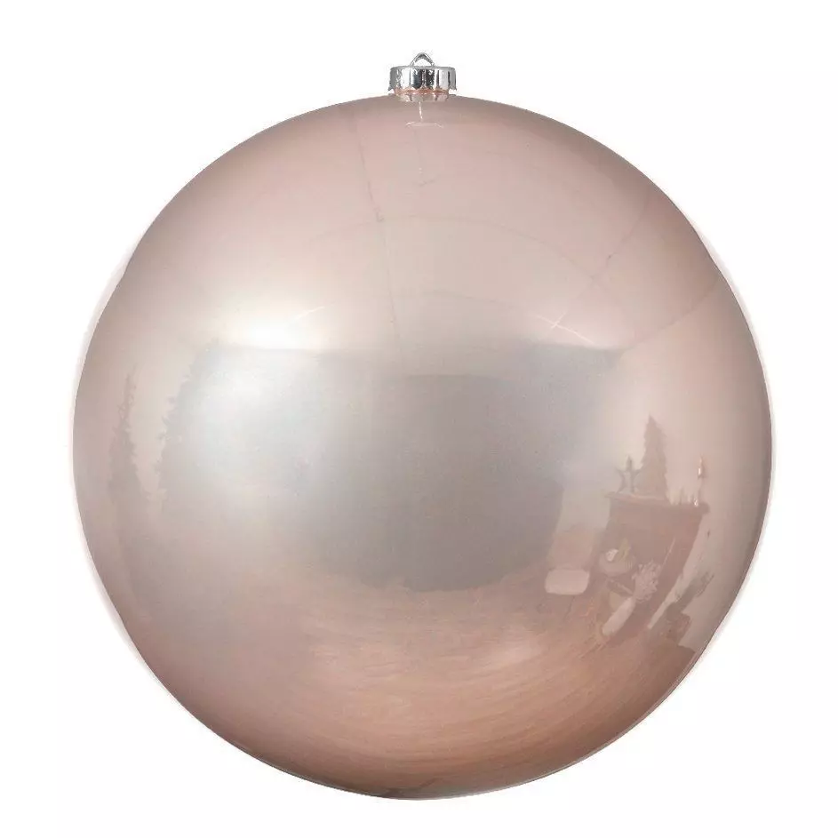 eminza Boule de Noël (D140 mm) Alpine Rose poudré